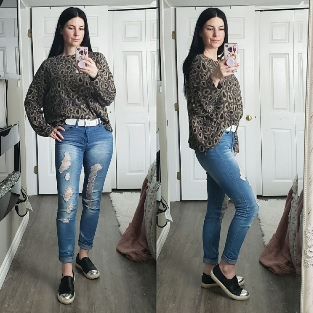 Zara * Leopard Print Fleece Sweatshirt * Sz L
